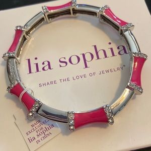 Lia Sophia Gemstone Bracelet - pink and silver NEW